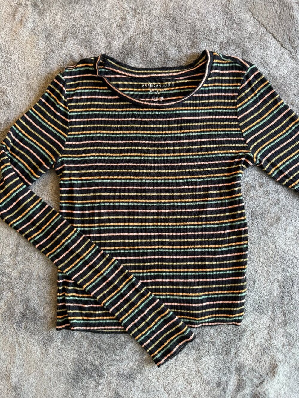American Eagle Long Sleeve Striped Shirt, XS
